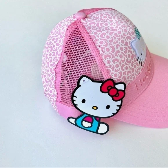 HELLO Kitty Pink Mesh Trucker Hat Women + Girls - Picture 8 of 16